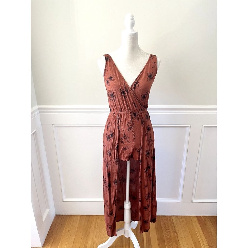 Forever 21 Burnt Orange Hi Low Skirted Romper S - Picture 3 of 6